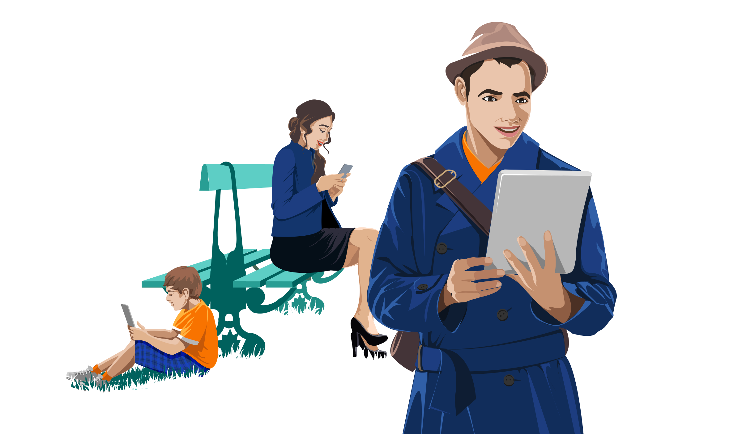 Readium : men with tablet Readium : men with tablet