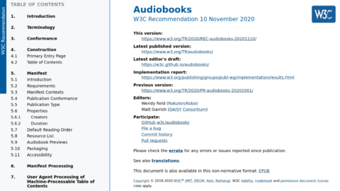 Screenshot of W3C recomandation document